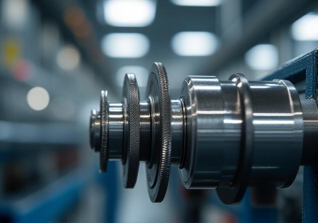 Close up of industrial metal processing